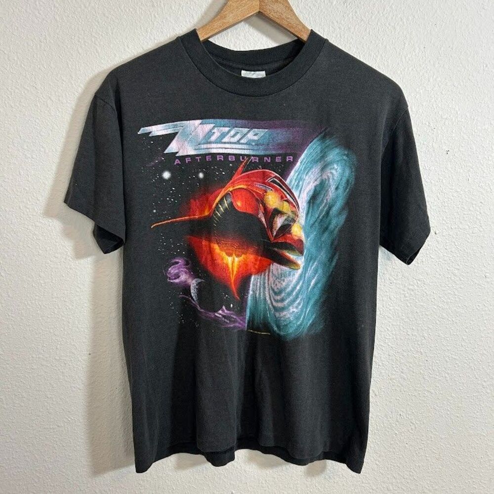 Vtg 1980s ZZ TOP Afterburner Band Tee T Shirt M/L SIngle Stitch Spring Ford Rock - Picture 2 of 10